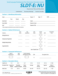 SLDT-E: NU Examiner Record Booklets (25)